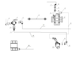Гидравлическая система шасси (вода) ОПШ 00.3000 (схема гидравлических соединений) вид Д